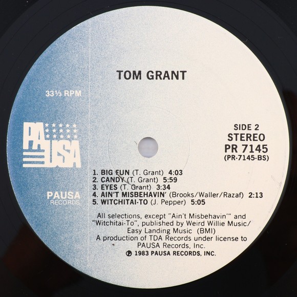 Tom Grant - Self Titled - 1983 Jazz Mono 12" LP Vinyl Record Pausa PR 7145 - Picture 9 of 16